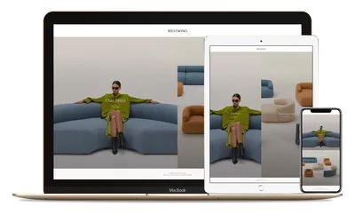 Westwing website on desktop, tablet and mobile device.